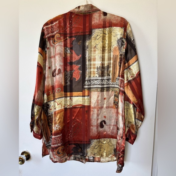 🎉4/30$🎉 Chagall Printed Blouse with Shoulder Pads - Size 16 - Picture 5 of 5